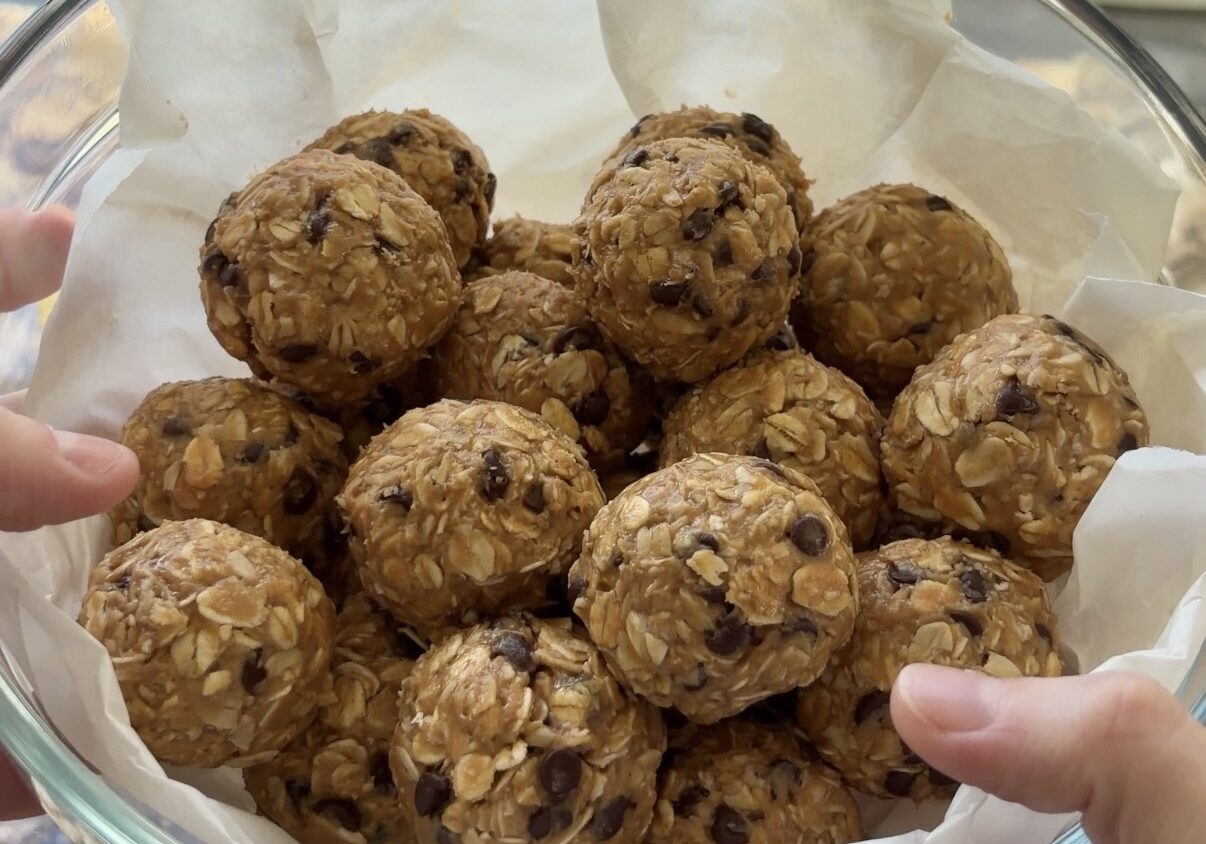 Peanut Butter Chocolate Chip Oatmeal Protein Ball Bites